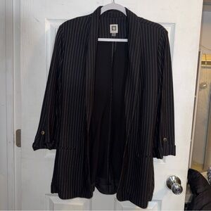 Anne Klein Black Pinstripe Blazer